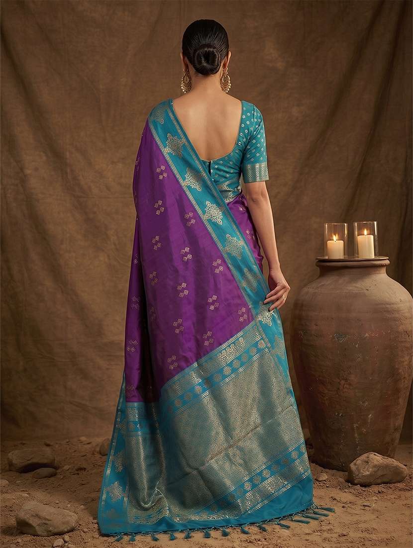 Women Self Design Banarasi Saree With Blouse - 22703485 -  Standard Image - 3