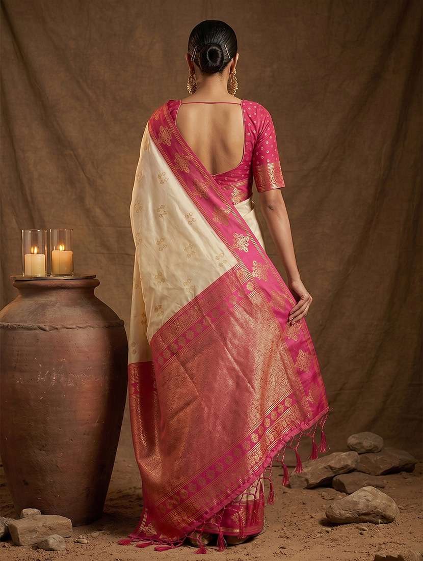 Women Self Design Banarasi Saree With Blouse - 22703490 -  Standard Image - 3