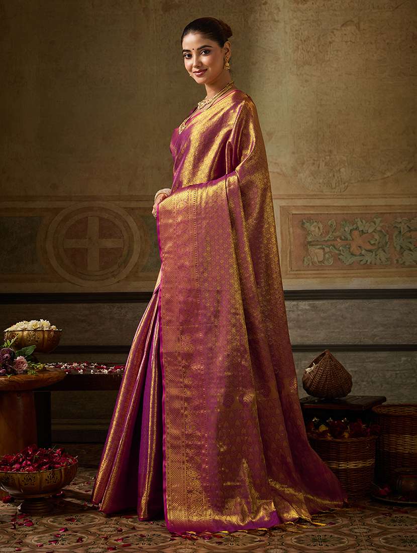 Women Self Design Banarasi Saree With Blouse - 22703554 -  Standard Image - 3