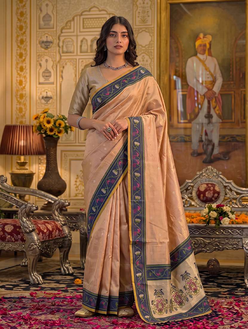 women self design paithani saree with blouse