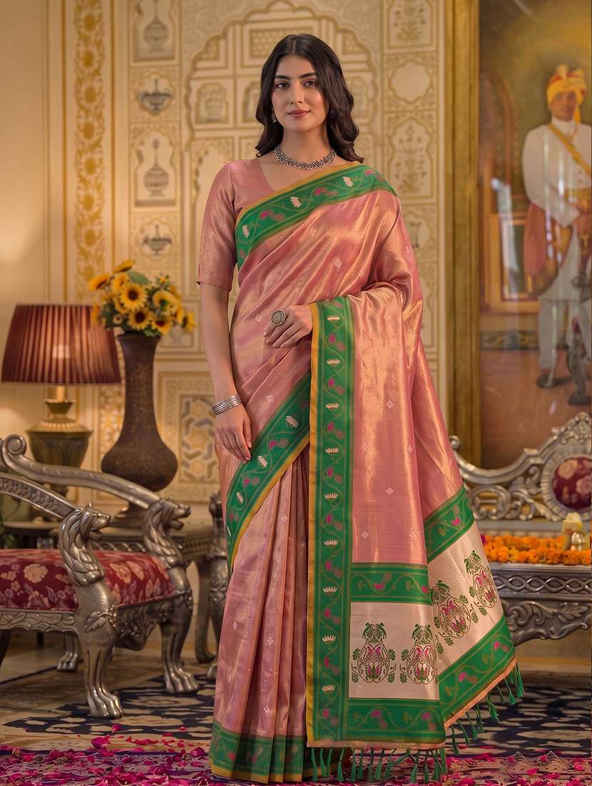 women self design paithani sarefr with blouse