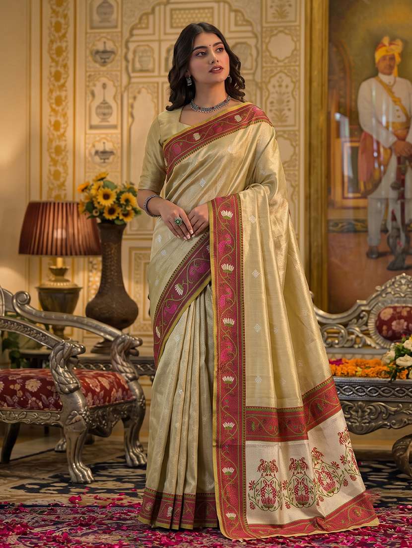 women self design paithani saree with blouse