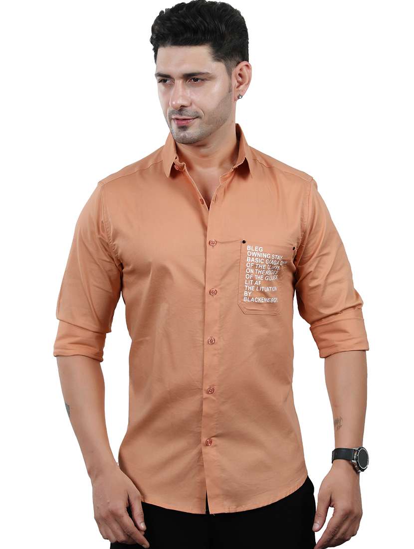 men typographic long sleeve regular fit casual shirt