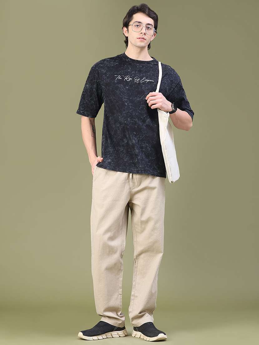 Men Solid Mid Rise Flat Front Casual Trouser - 22703868 -  Standard Image - 5