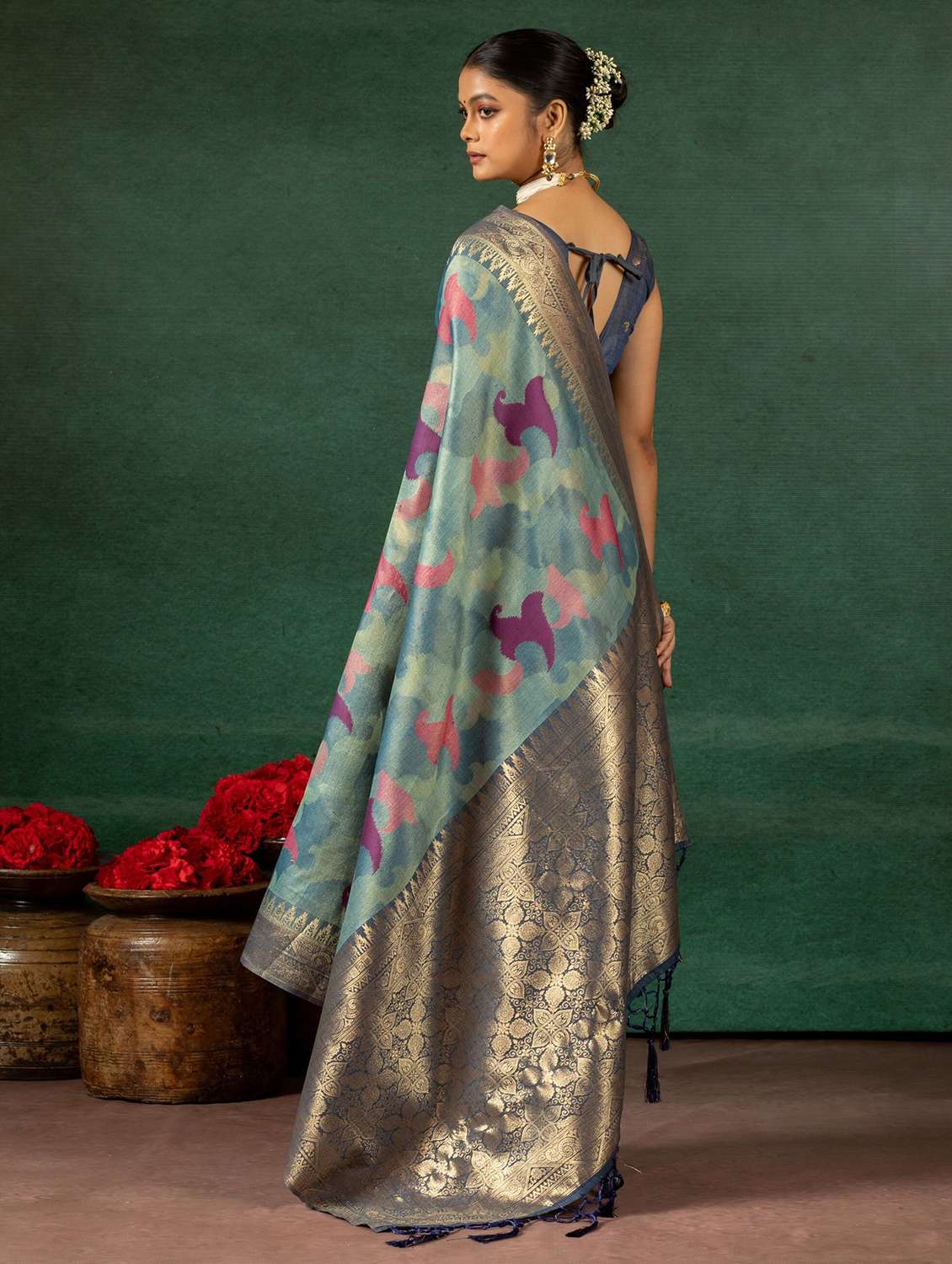 Women Self Design Banarasi Saree With Blouse - 22704291 -  Standard Image - 3