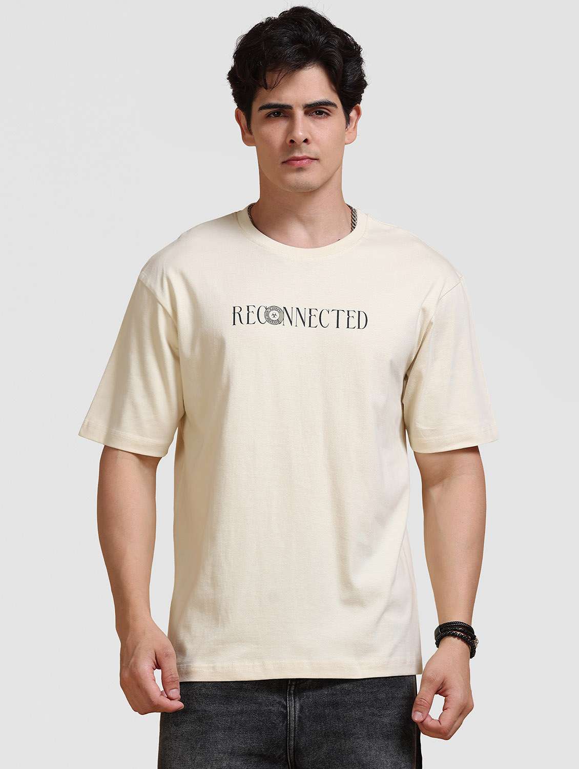 men printed short sleeve loose fit t-shirt