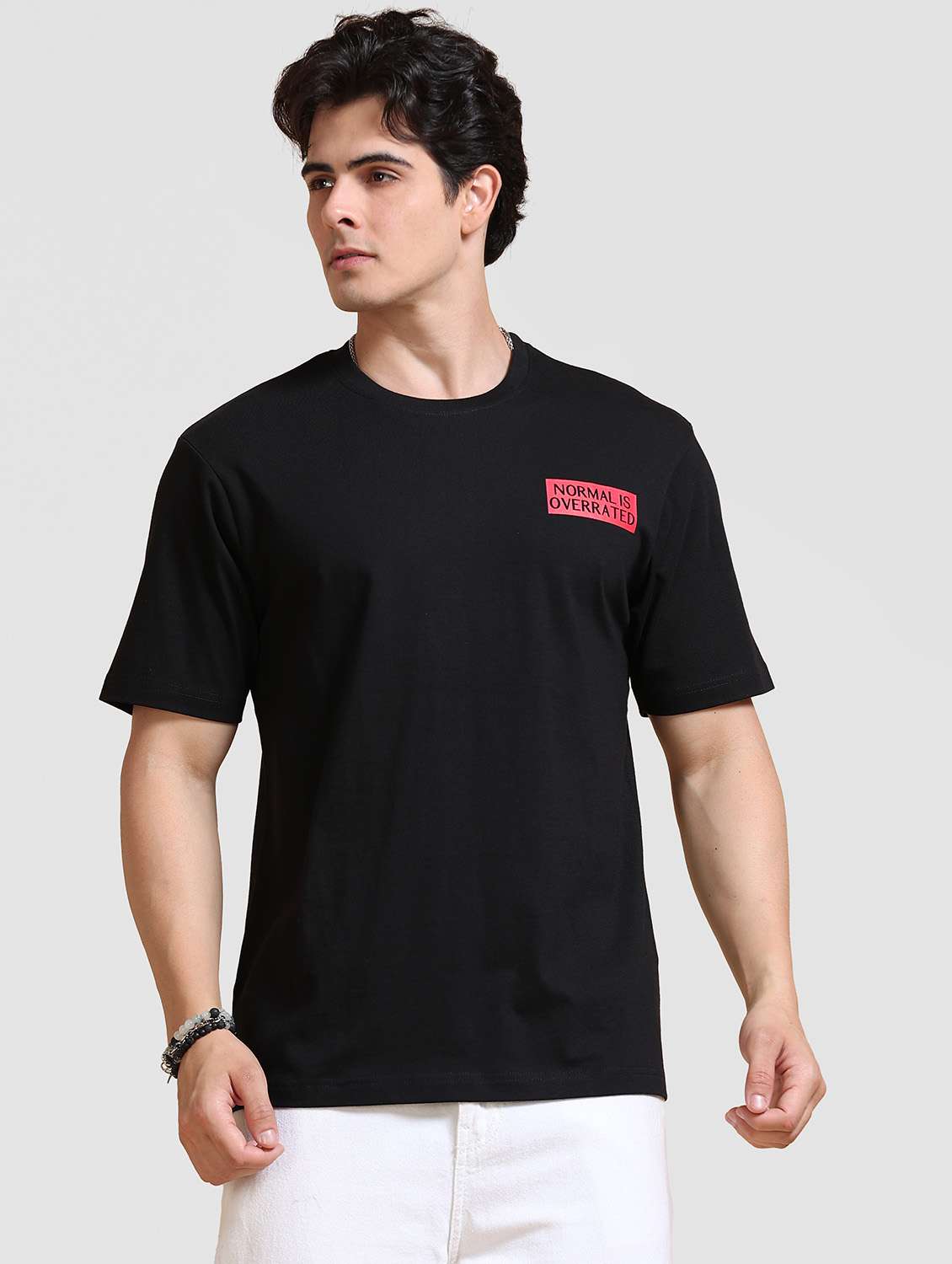 men printed short sleeve loose fit t-shirt
