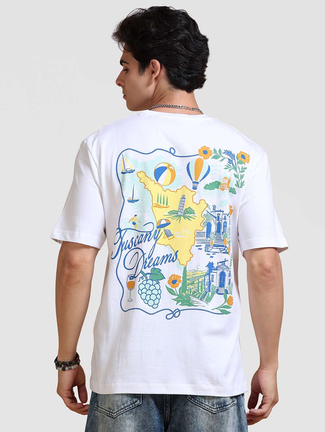 men printed short sleeve loose fit t-shirt