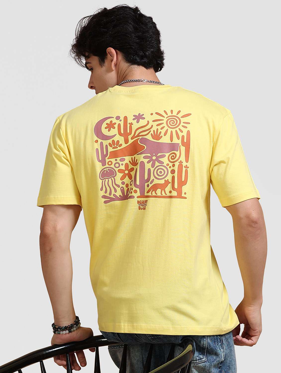 men printed short sleeve loose fit t-shirt