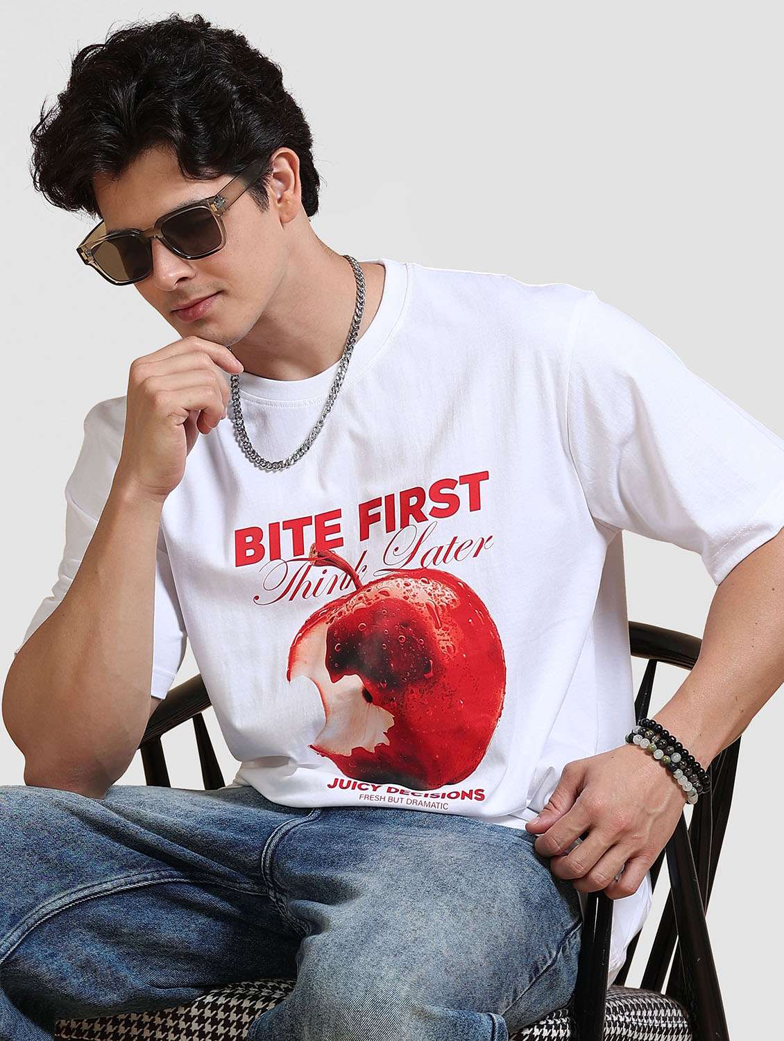 men printed short sleeve loose fit t-shirt