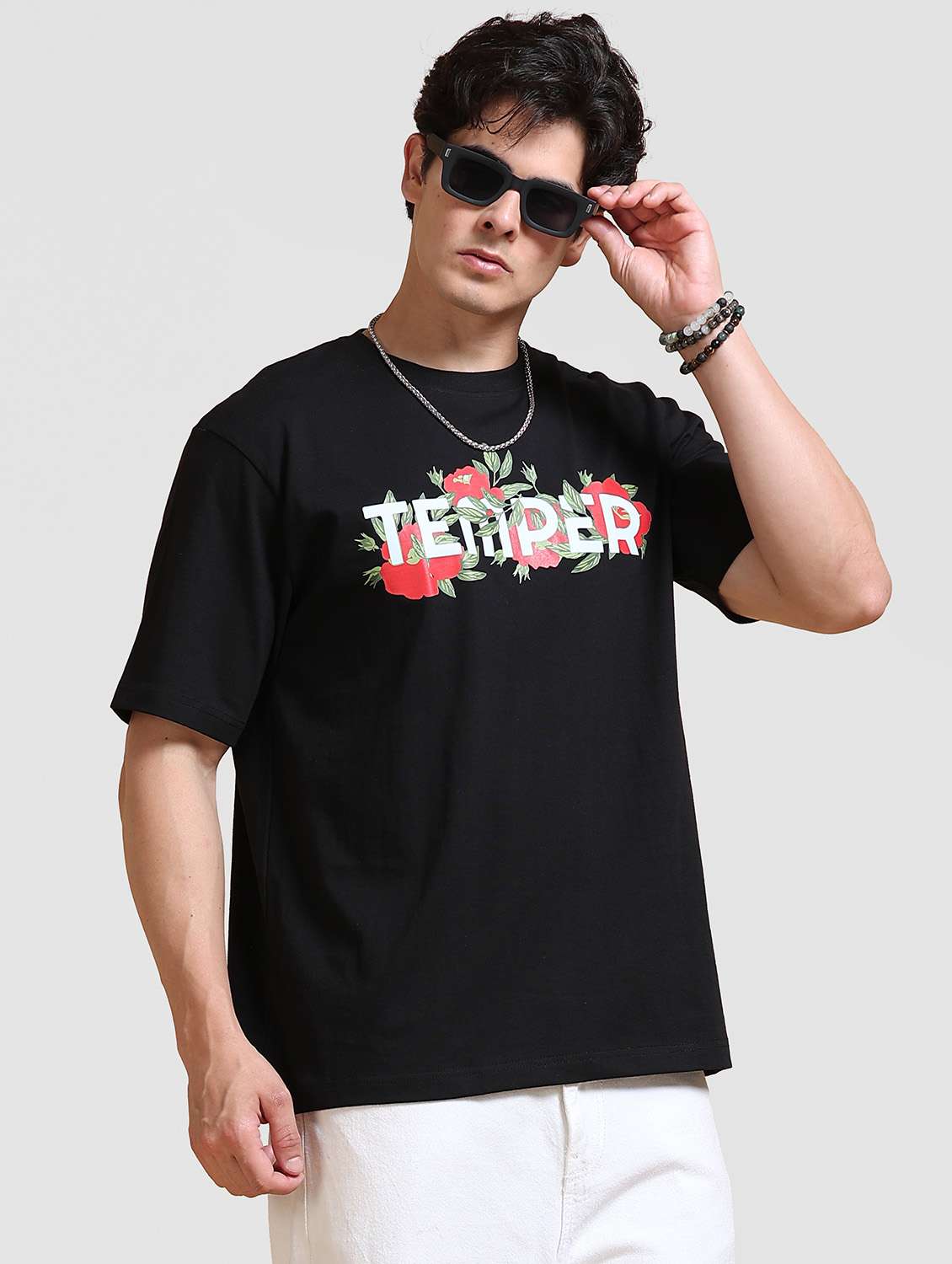 men printed short sleeve loose fit t-shirt