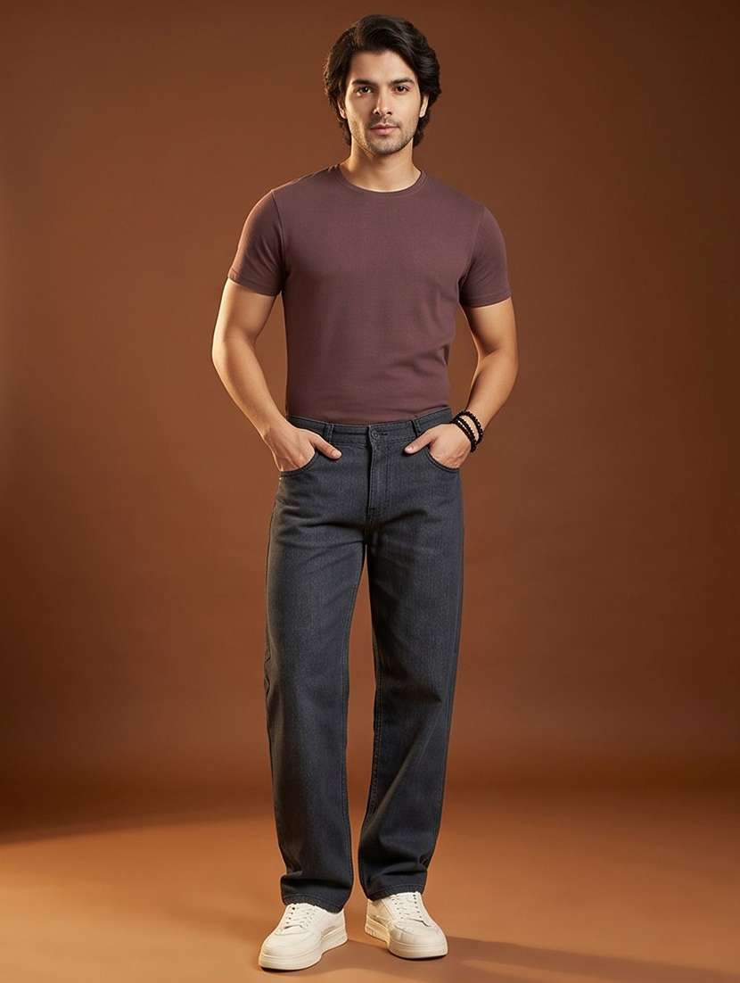 Men Washed Mid Rise Full Length Straight Jeans - 22704772 -  Standard Image - 3