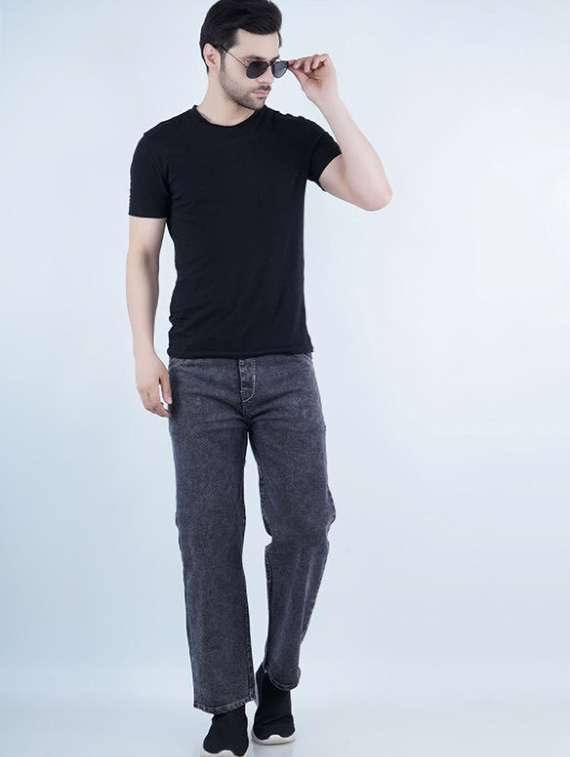 Men Washed Mid Rise Full Length Straight Jeans - 22704788 -  Standard Image - 3