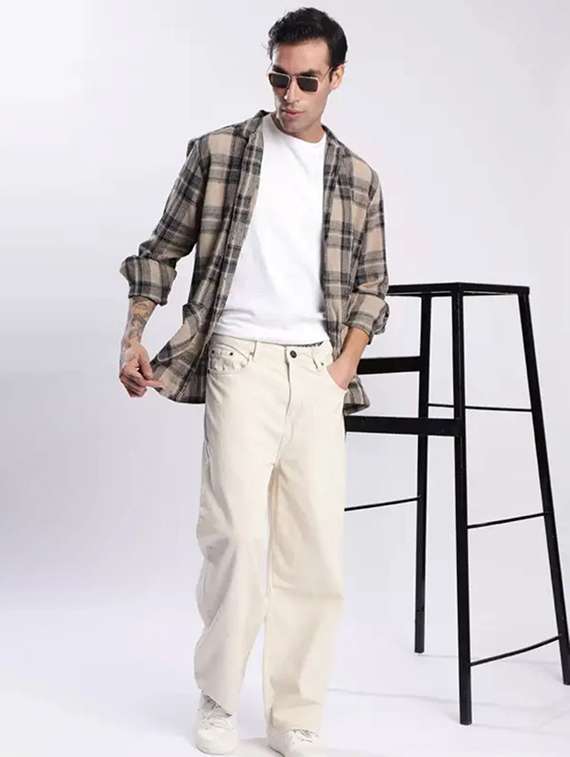 Men Plain Mid Rise Full Length Baggy Jeans - 22704836 -  Standard Image - 3