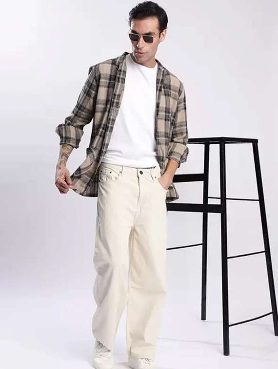 Men Plain Mid Rise Full Length Baggy Jeans - 22704848 -  Standard Image - 3