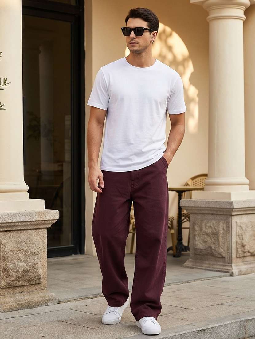 Men Plain Mid Rise Full Length Baggy Jeans - 22704851 -  Standard Image - 3