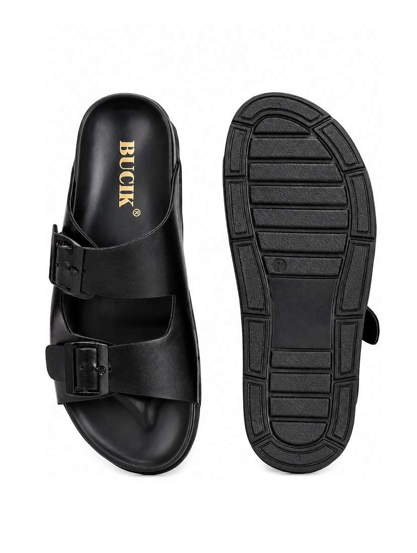 Men Solid Slip On Sandal - 22705588 -  Standard Image - 5