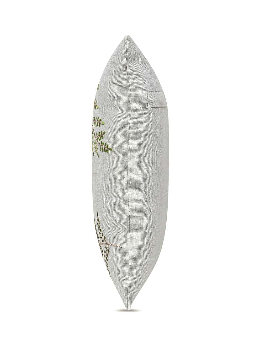 Mezposh Sage Green Botanical Embroidered Cotton Cushion Cover (16"x16") - 22707234 -  Standard Image - 3