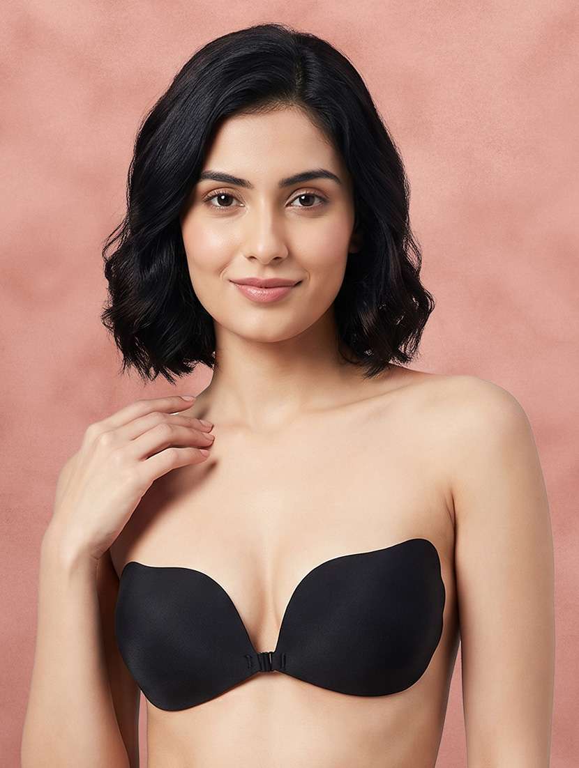 women solid half coverage stick on bra