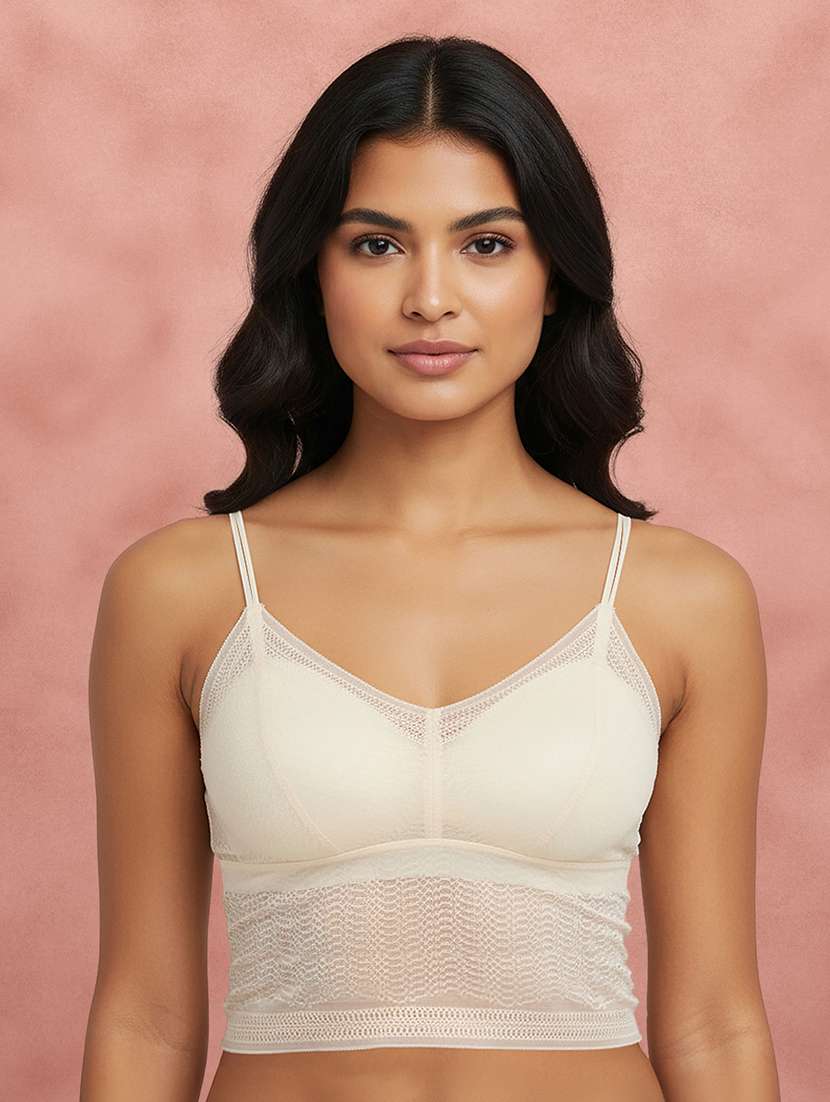 women self design three fourth coverage bralette