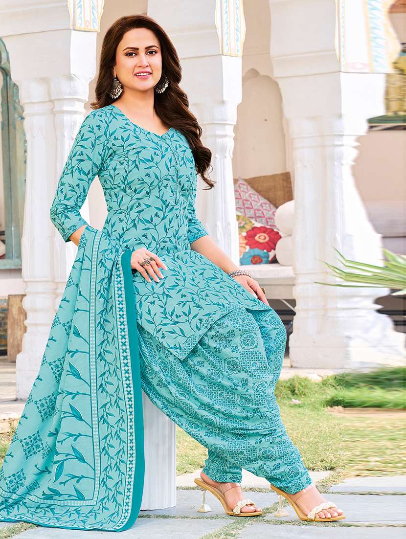 Women Printed Unstitched Suit Set - 22714183 -  Standard Image - 3