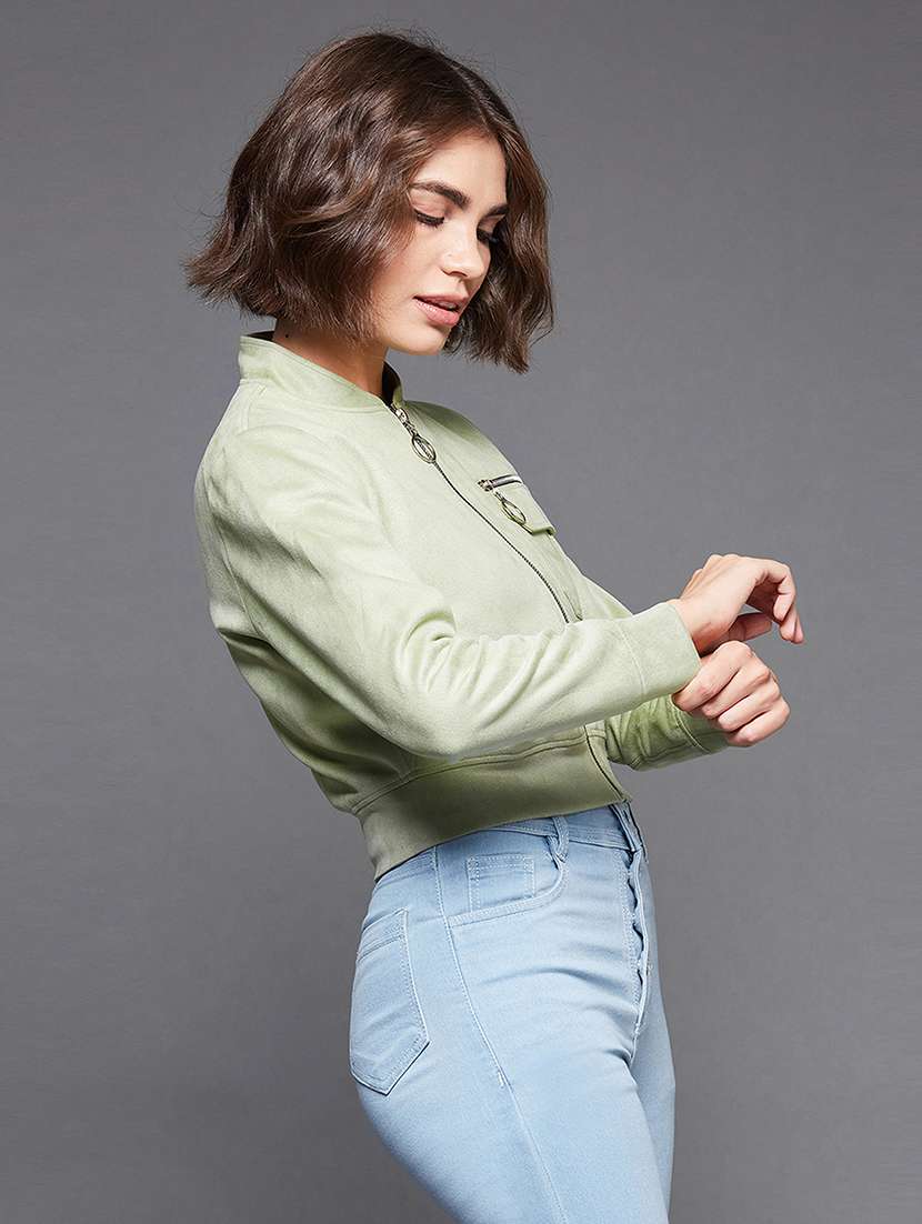 Women Solid Long Sleeves Regular Jacket - 22719359 -  Standard Image - 3