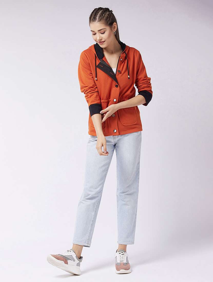 Women Solid Long Sleeves Hooded Parka Jacket - 22719403 -  Standard Image - 5
