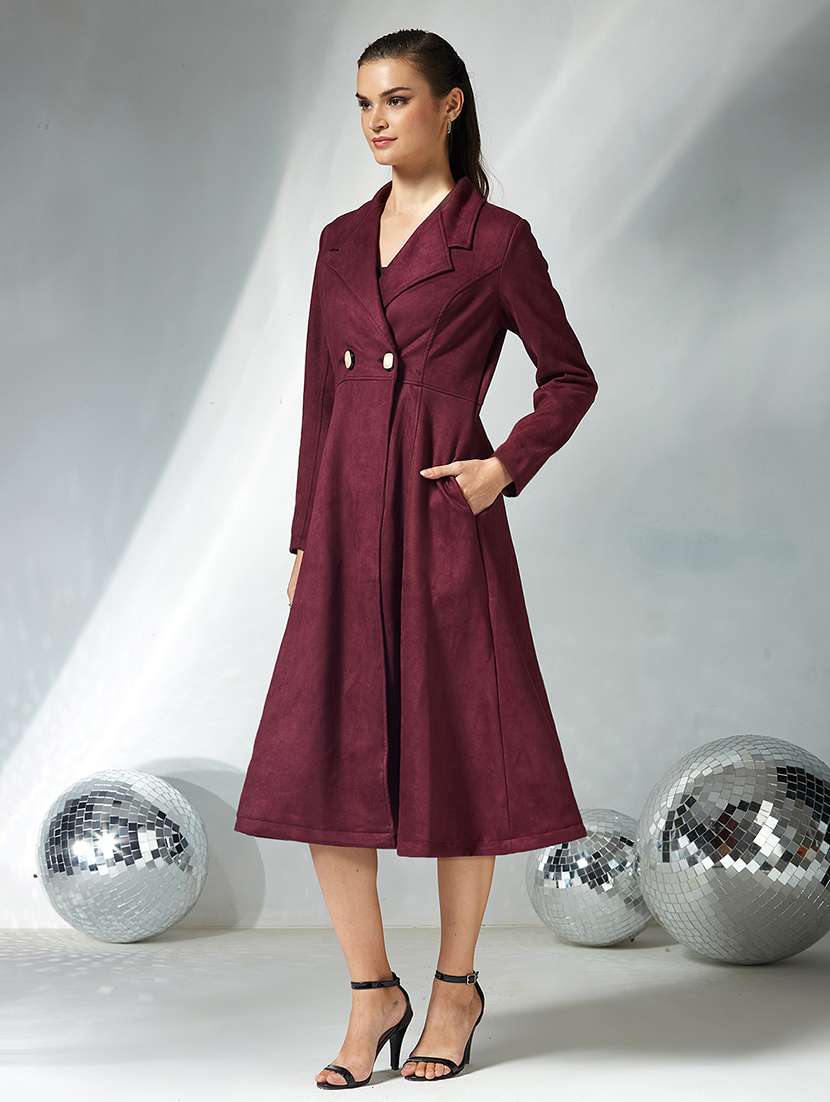 Women Solid Long Sleeves Trench Coat - 22719433 -  Standard Image - 3