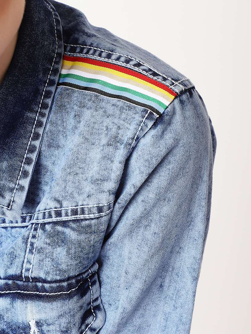 Women Solid Long Sleeves Denim Jacket - 22719461 -  Standard Image - 5