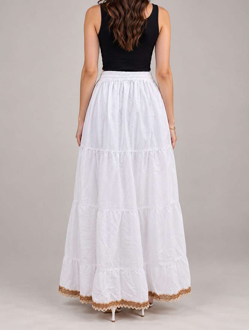 Women Embellished High Rise Tiered Skirt - 22719490 -  Standard Image - 3