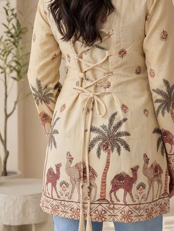 Women Embroidered Long Sleeves Straight Kurti - 22719500 -  Standard Image - 5