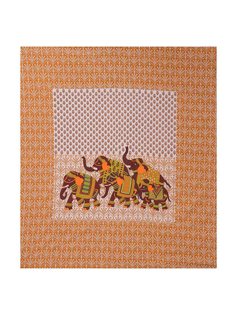 Cotton Printed Elephant Bedsheet With 2 Pillow Covers - 22719624 -  Standard Image - 3