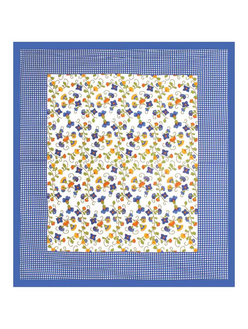 Cotton Blue Floral Print Double Bedsheet With Pillow Covers - 22719643 -  Standard Image - 3