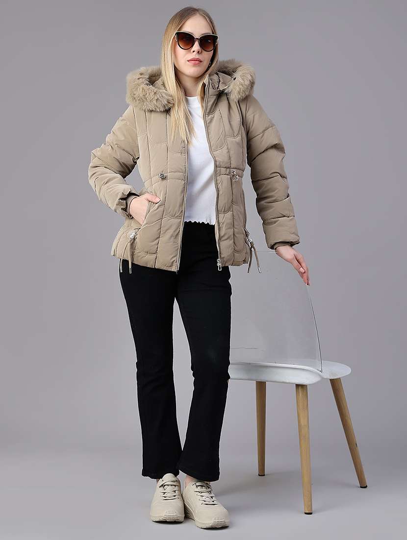 Women Solid Long Sleeves Hooded Puffer Jacket - 22719712 -  Standard Image - 5