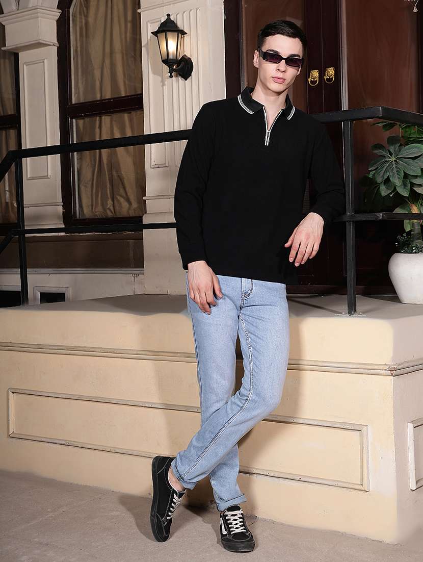 Men Solid Long Sleeves Polo T-shirt - 22720273 -  Standard Image - 5