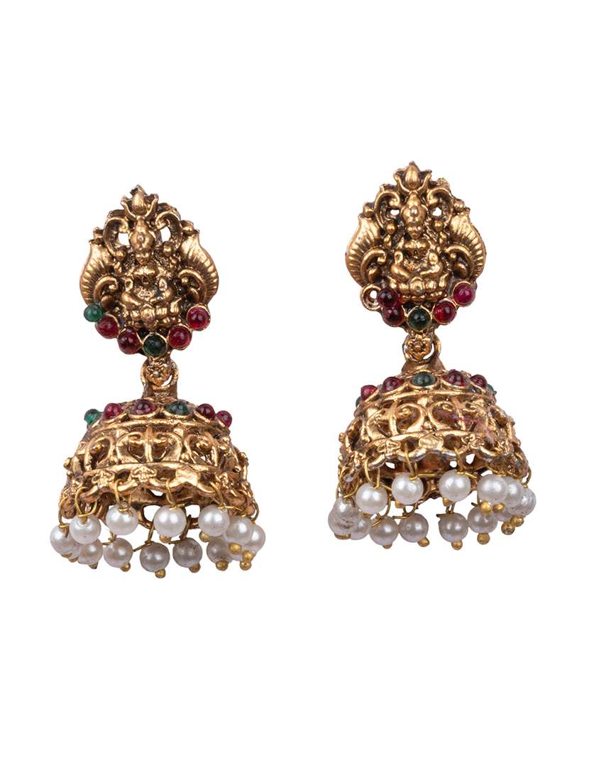 Temple Design White Necklace Set For Women - 22720288 -  Standard Image - 3