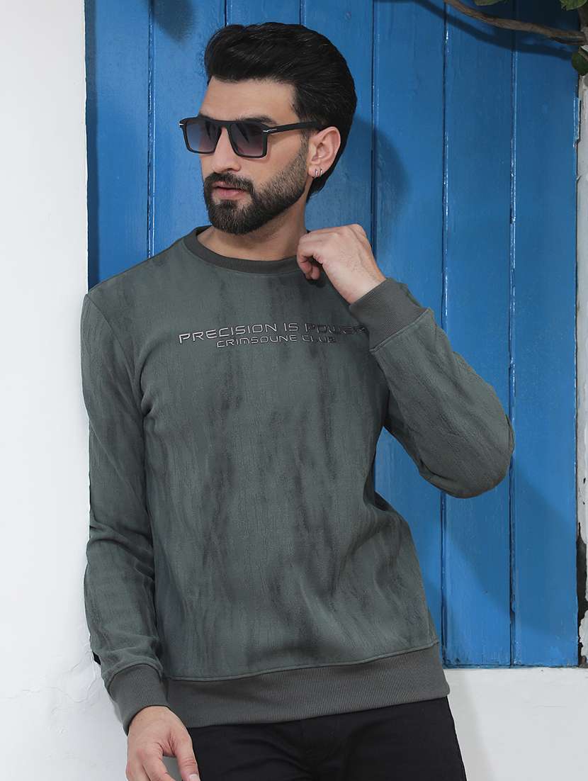 men printed long sleeve regular fit sweatshirt