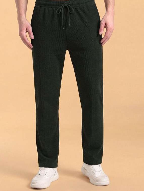 women textured mid rise regular fit track pant