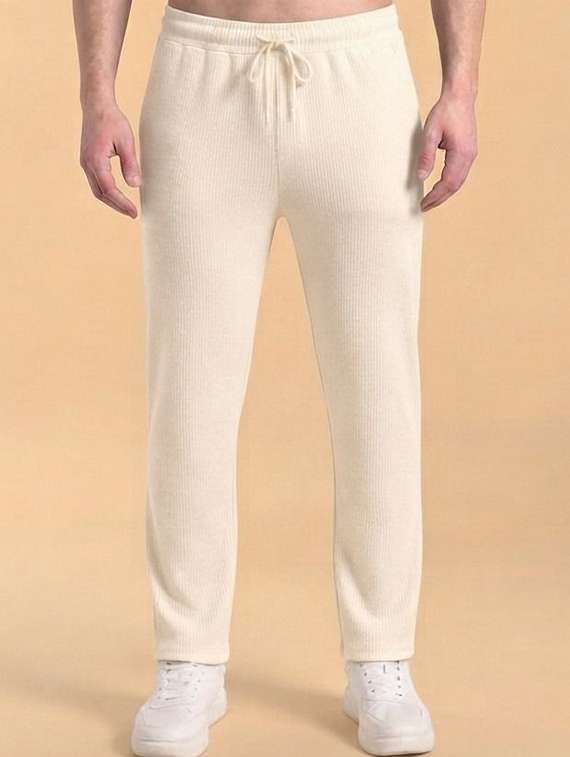 men textured mid rise regular fit track pant