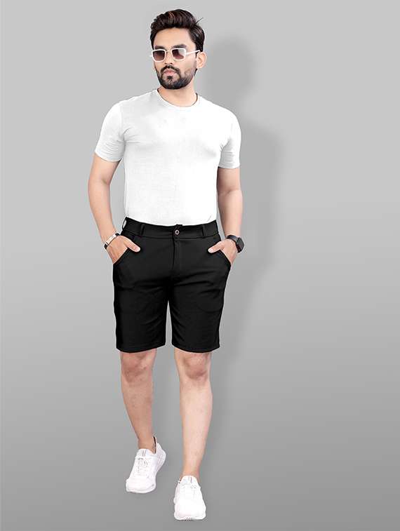 Men Solid Mid Rise Regular Fit Shorts - 22720531 -  Standard Image - 5