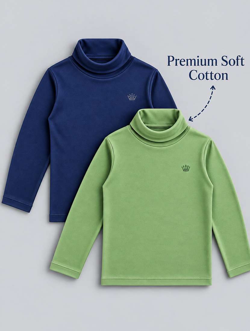 girls pack of 2 solid long sleeves regular tee