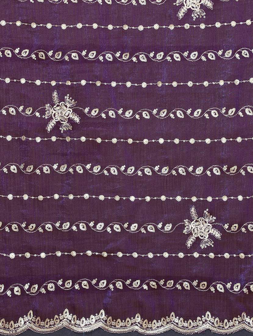 Women Solid With Work Embroidered Saree With Blouse - 22720641 -  Standard Image - 5