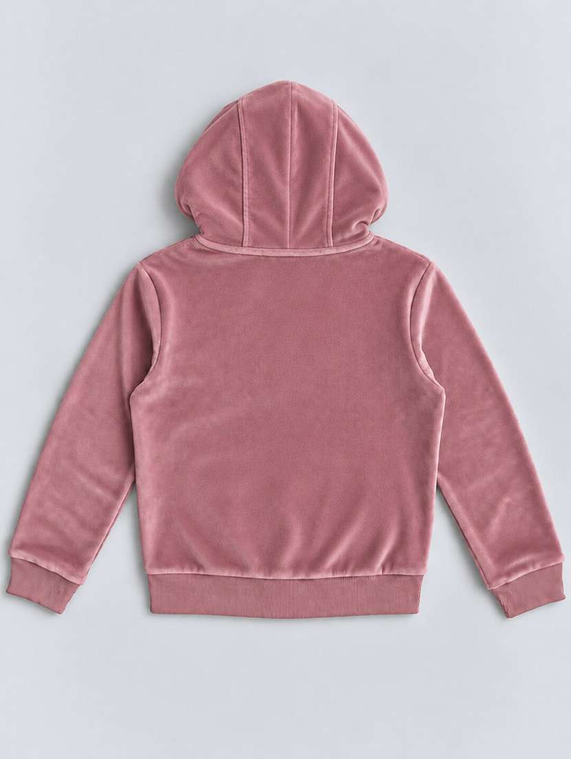 Girls Solid Long Sleeves Hooded Sweatshirt - 22720645 -  Standard Image - 3
