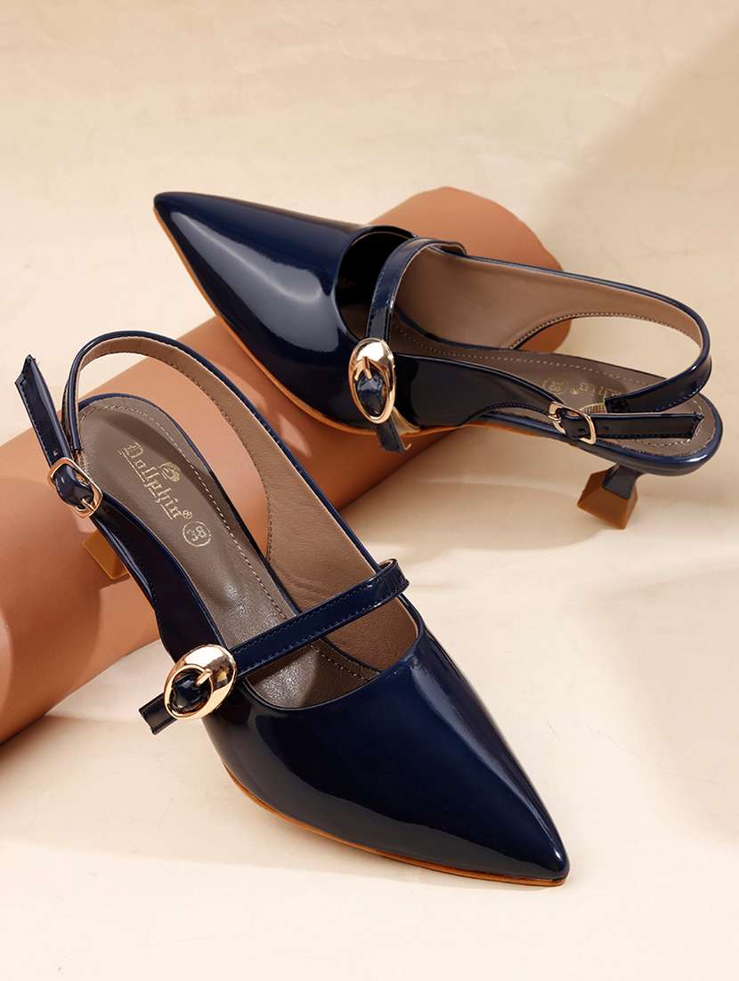 women solid back strap pointed sandal