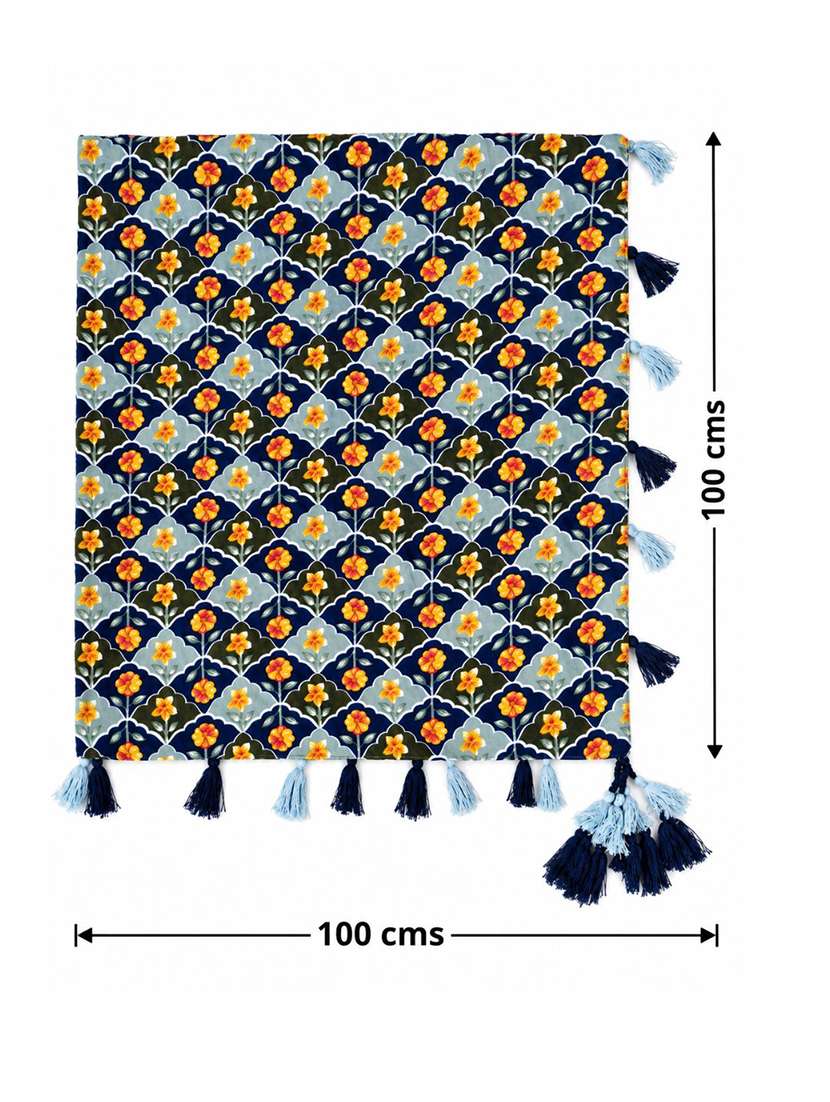 Women Floral Printed Scarf With Tassels - 22720961 -  Standard Image - 5