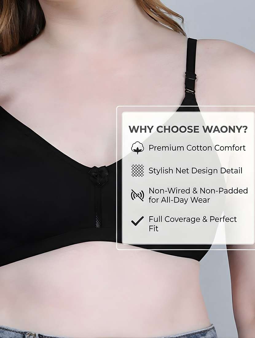 Women Pack Of 2 Solid Full Coverage Regular Bra - 22721107 -  Standard Image - 3