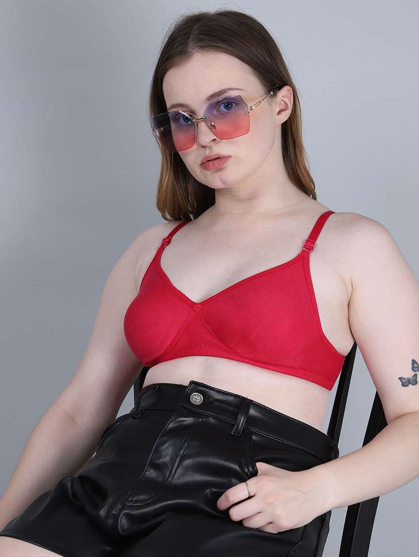 Women Pack Of 3 Solid Full Coverage Regular Bra - 22721149 -  Standard Image - 3