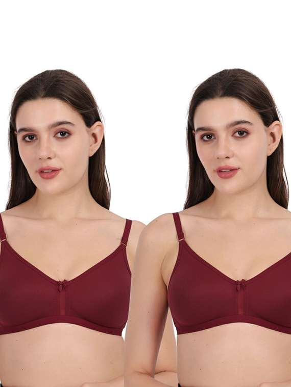 women pack of 2 solid full coverage regular bra