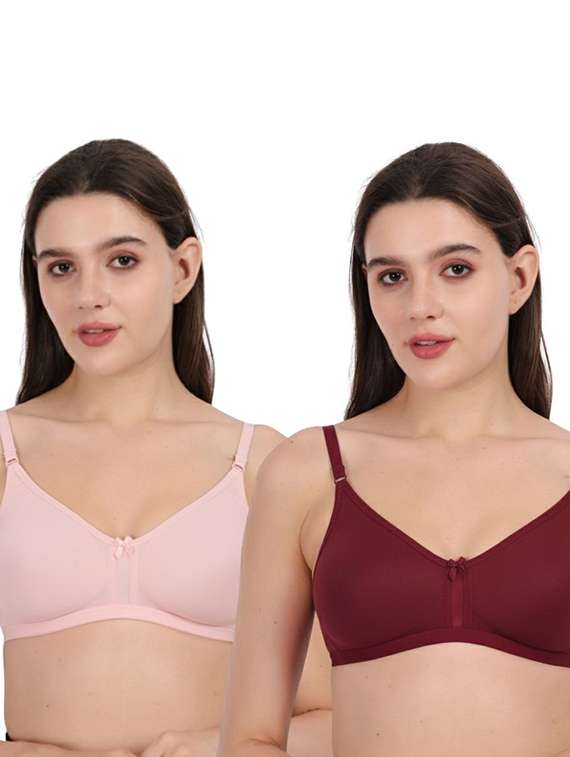women pack of 2 solid full coverage regular bra