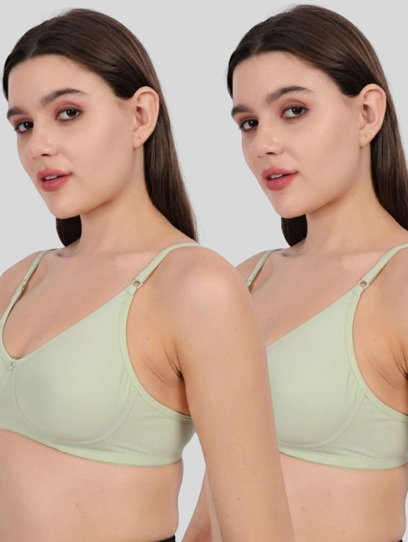 women pack of 2 solid full coverage regular bra